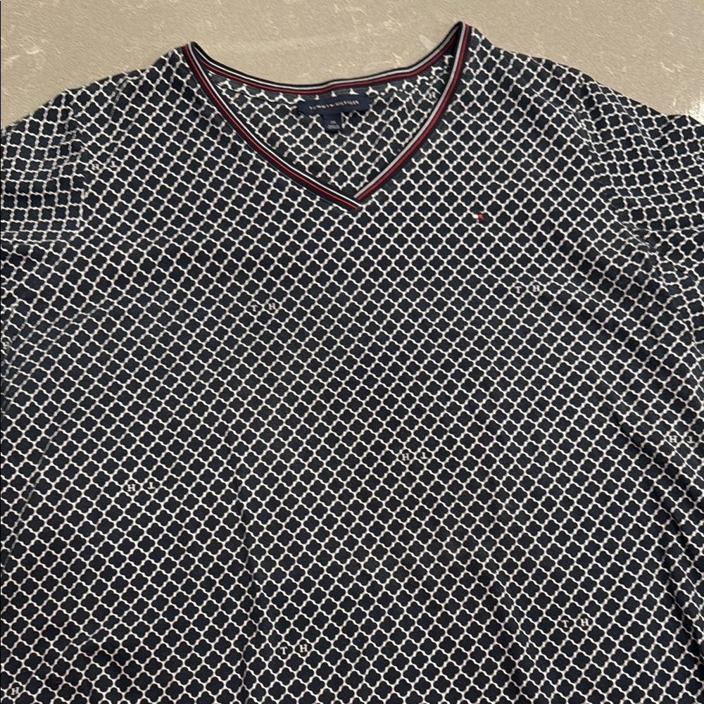Tommy Hilfiger Black and White Short Sleeve Tee